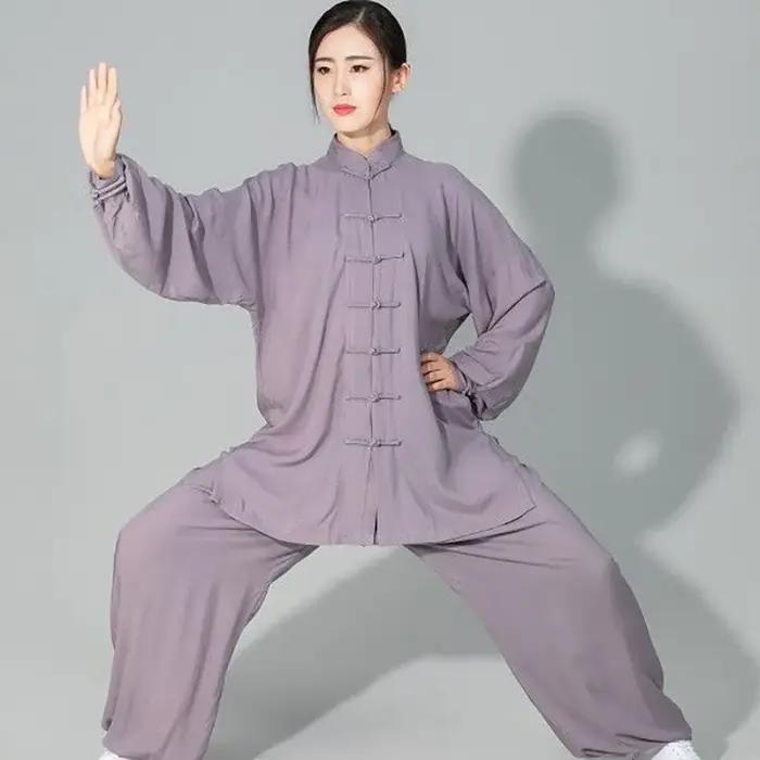Costume Tai Chi Kung Fu coton hommes femmes - Uniforme arts martiaux Wing Chun veste pantalon