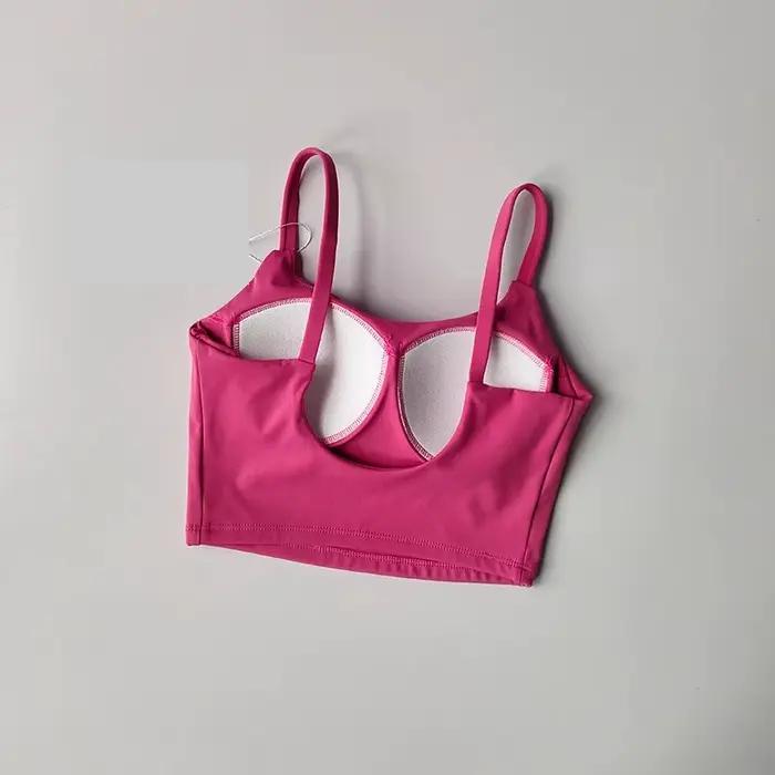 Soutien-gorge de sport push-up pour femmes - Coussinet fixe pour yoga, fitness et course respirant