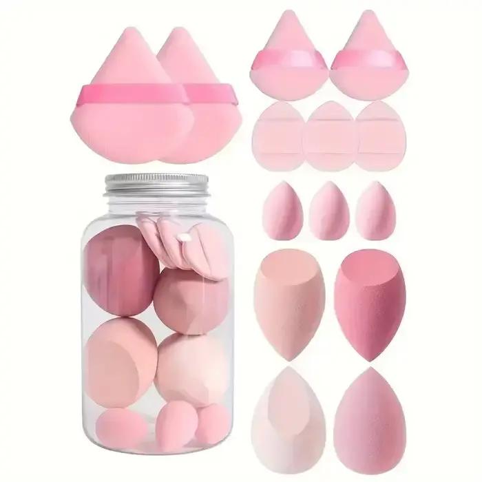 12/14 pièces éponge de maquillage bouffée cosmétique fond de teint éponges mélangeur beauté oeuf pou