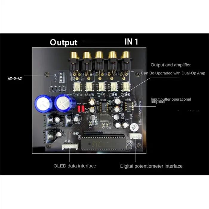 Nvarcher-Préamplificateur HIFI OLED TING ES72320 avec télécommande infrarouge, contrôleur de volume,