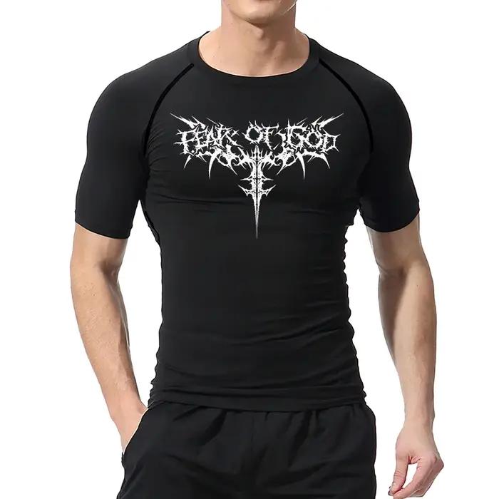 Chemises de Compression graphiques pour hommes, manches courtes, protection contre les éruptions cut