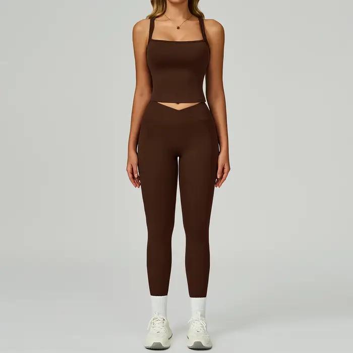 Tenues de Yoga pour femmes, survêtement, ensemble de Yoga, 2 pièces, vêtements d'entraînement pour f