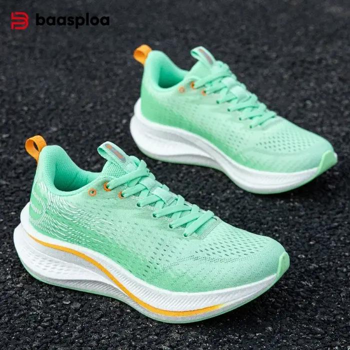 Chaussures de course femme professionnelles respirantes - Baskets jogging plein air plaque carbone