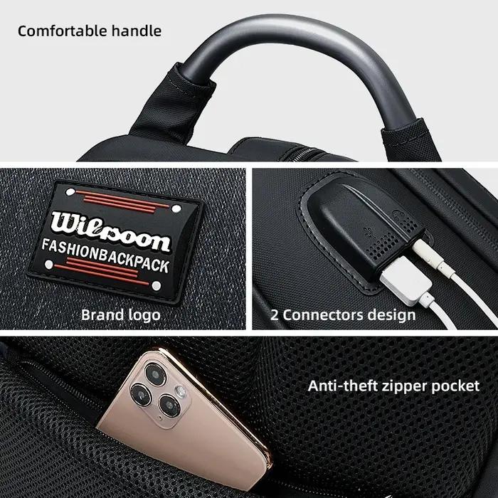 WIERSOON sacs à dos réglables hommes nouveau Anti-vol femmes sacs à bandoulière imperméables USB cha