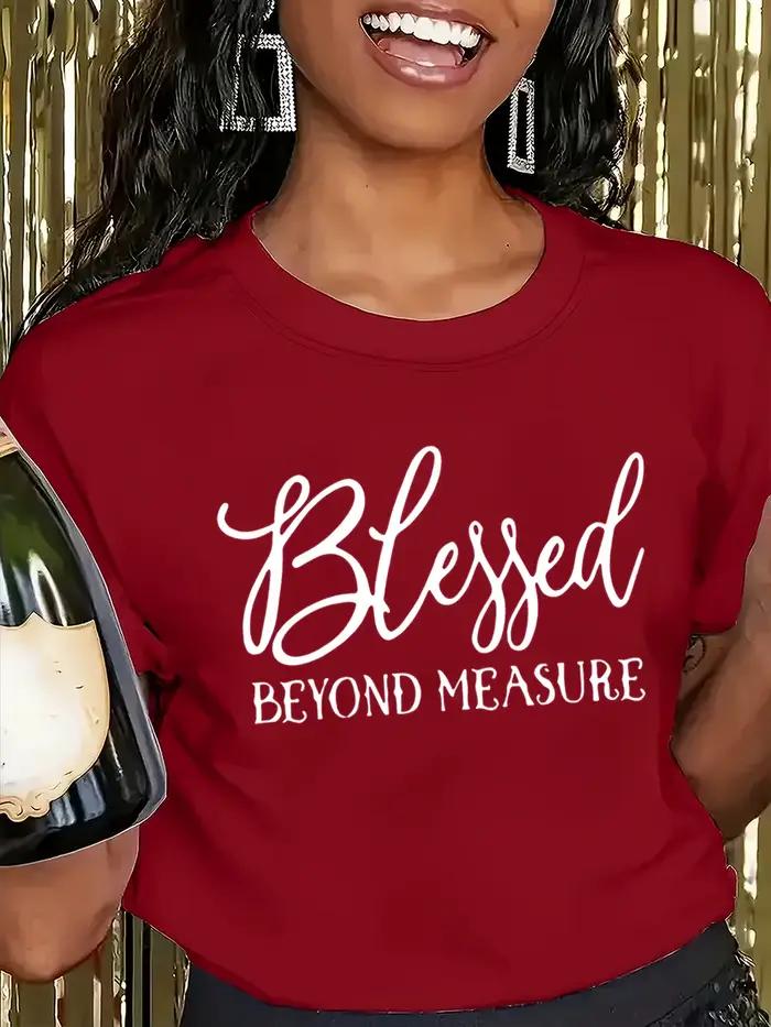 T-shirt pour femme Blessed Beyond Measure - Motif Faith, haut décontracté orange