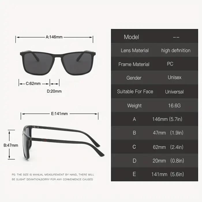 Lunettes de soleil polarisées carrées 2023, Anti-éblouissement, pour fête d'été, vacances, voyage, c