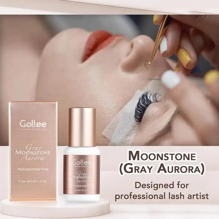 GOLLEE – colle pour extensions de cils grise, 0.5-1 secondes, séchage rapide, rétention, 6-8 semaine