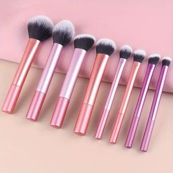 Ensemble de pinceaux de maquillage professionnels 8 pièces, cheveux synthétiques doux et de qualité