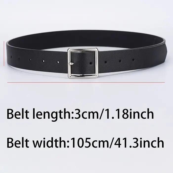 Ceinture en cuir Pu souple pour femmes, boucle carrée, boucle ardillon, jean noir, Chic, marque de l