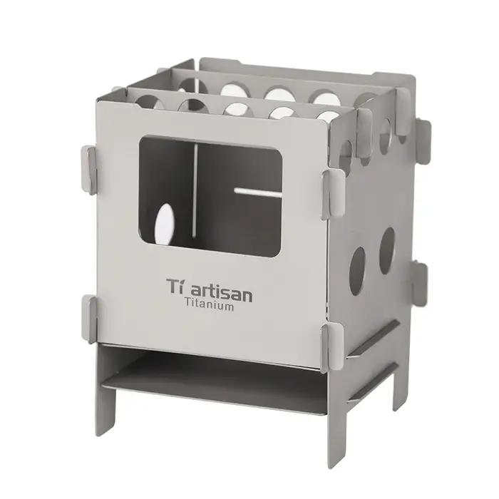 Tiartisan-Poêle à bois pliante en titane EDC, DCBurners, Ustensile de cuisine portable ultraléger, W