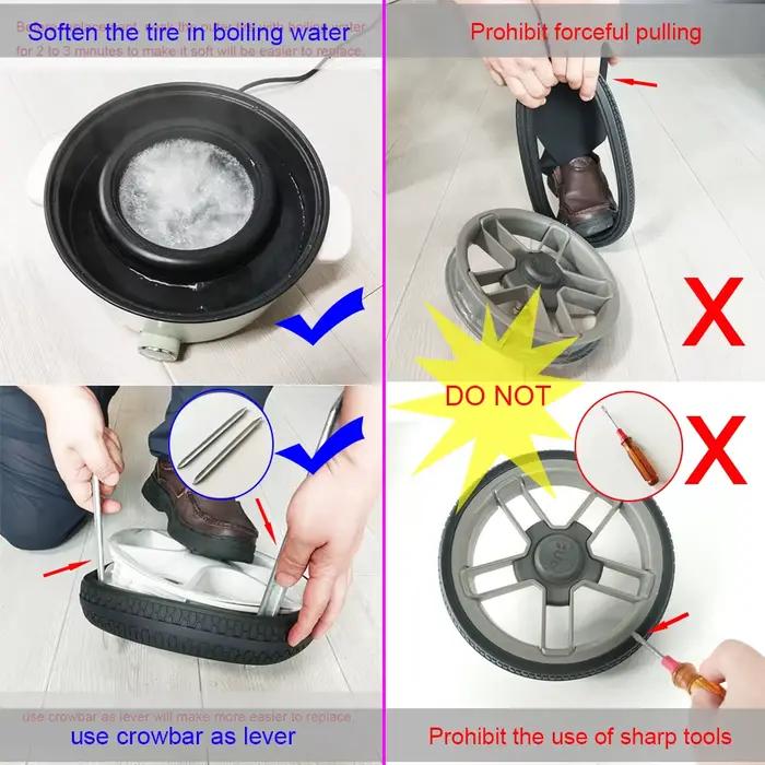 Uppababy-Couverture de roue de poussette sans chambre à air en PU