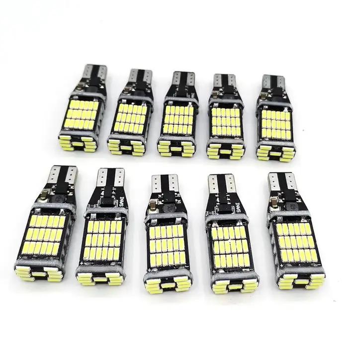 Ampoule LED pour voiture T15 W16W 4014 45SMD W5W, 10 pièces, feu de signalisation LED Super lumineux