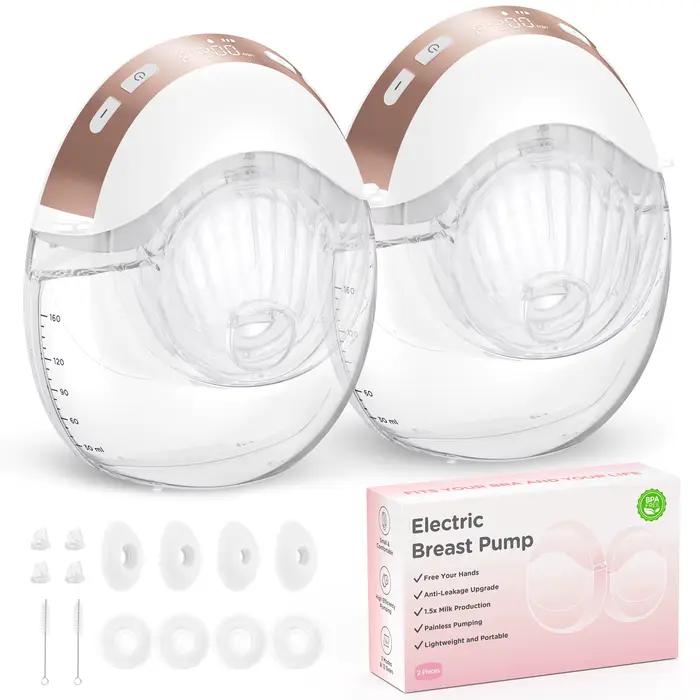 Tire-lait électrique portable mains libres - tire-lait électrique léger sans BPA, étanche avec bride
