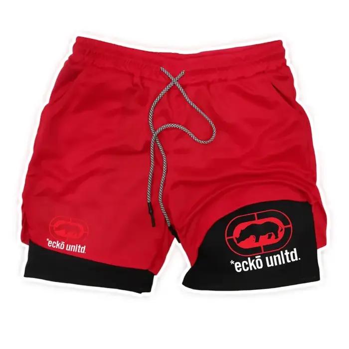 Shorts de course pour hommes 2 en 1 Shorts de sport à double couche Vêtements de sport Gym Fitness S