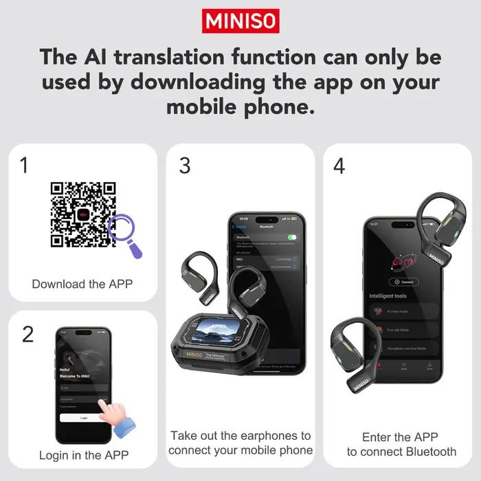 Traducteur écouteur MINISO M98 AI casque sans fil bureau Chat casque ASMR casque bricolage APP AI ca