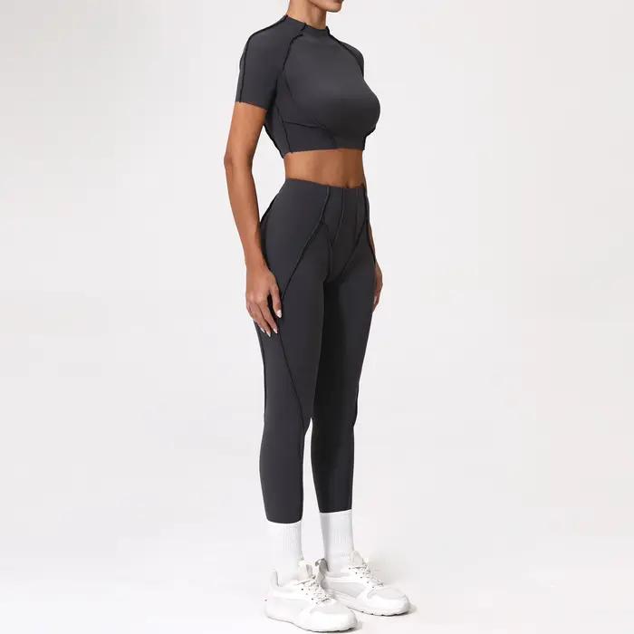 Costume de Yoga 2 pièces pour femmes, ensemble de sport à séchage rapide, survêtement pour course à