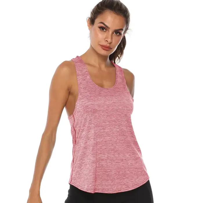 STOUREG-Haut de Yoga en FibrRacerback à vaccage Rapide pour Femme, Chemises d'Entraînement Sportif
