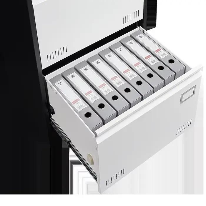 2 MELMetal-Classeur latéral avec serrure, armoire verticale de bureau pour le bureau à domicile/léga