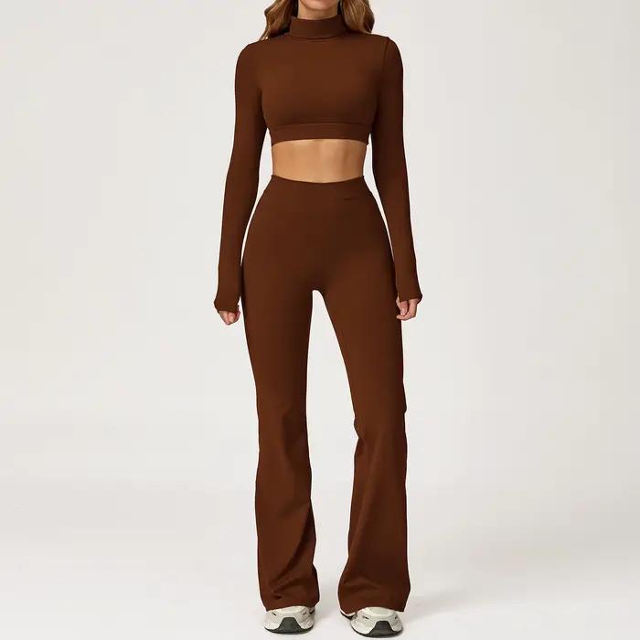 Ensemble de yoga 2 pièces pour femme, tenue de fitness Pilates, vêtements de sport, survêtement de g