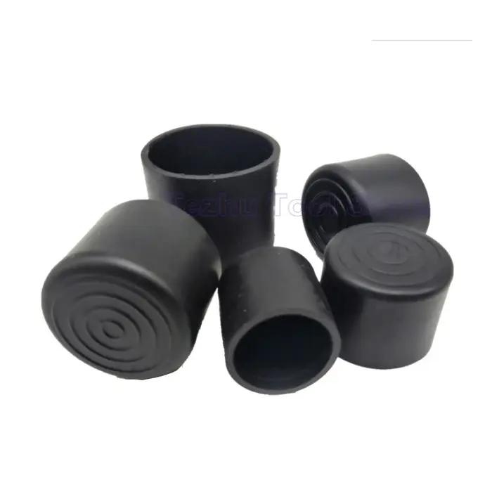 Juste de protection ronde en caoutchouc souple PVC noir, manchon de tuyau, capuchon de tube, coussin