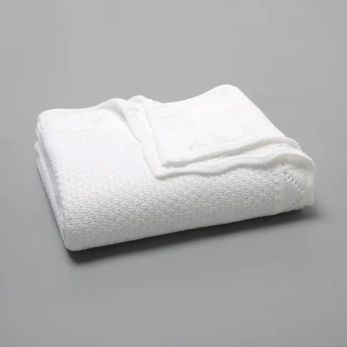 Couvertures tricotées pour bébé 100x80cm, légères et respirantes, pour nouveau-né, couette de récept