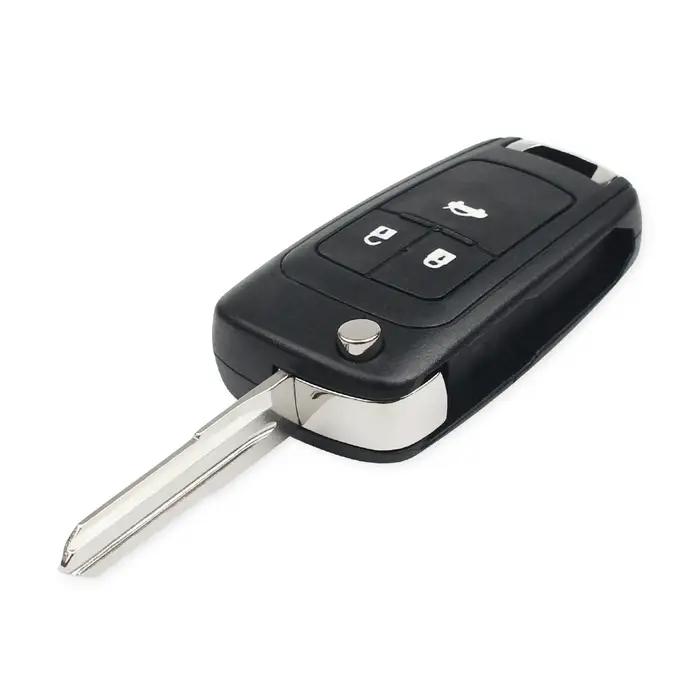 KEYYOU coque de clé à distance pour Chevrolet Cruze Aveo 2/3 boutons modifié rabat pliant étui vierg