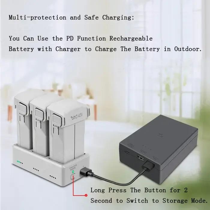 Hub de charge bidirectionnel à trois canaux pour DJI Mini 5 Pro/Mini 4 Pro/Mini 3 Pro, chargeur de b