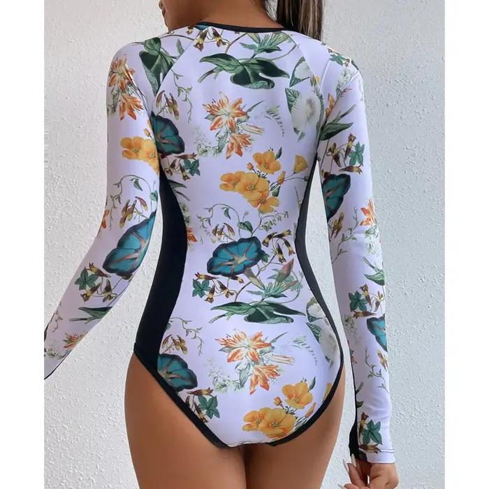 Maillot de bain une pièce pour le sport, le surf, manches longues, vêtements de bain 2026, nouveau b