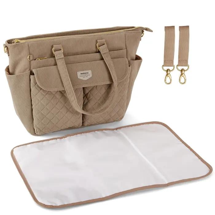 Sac à couches Sunveno avec matelas à langer, sac à couches de grande capacité pour maman nouveau-né,