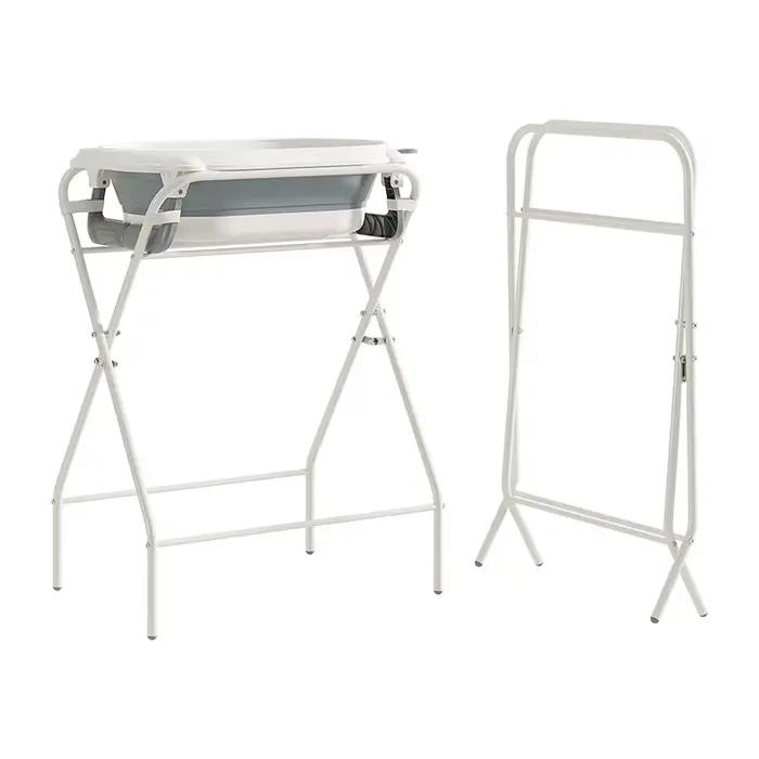 Baignoire pour bébé avec support et ensemble thermosensible, support de baignoire pliable avec capac
