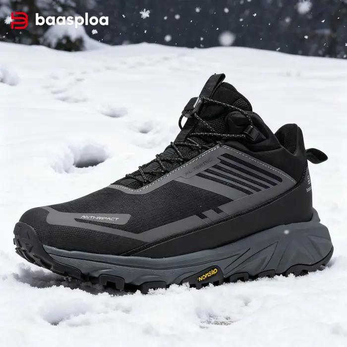 Chaussures de randonnée homme Baasploa imperméables hiver - Confort chaud antidérapant baskets marche