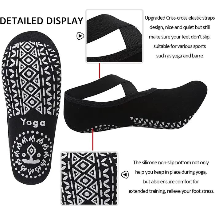 Chaussettes de Yoga respirantes de haute qualité pour femmes, chaussettes de Pilates à bandes antidé