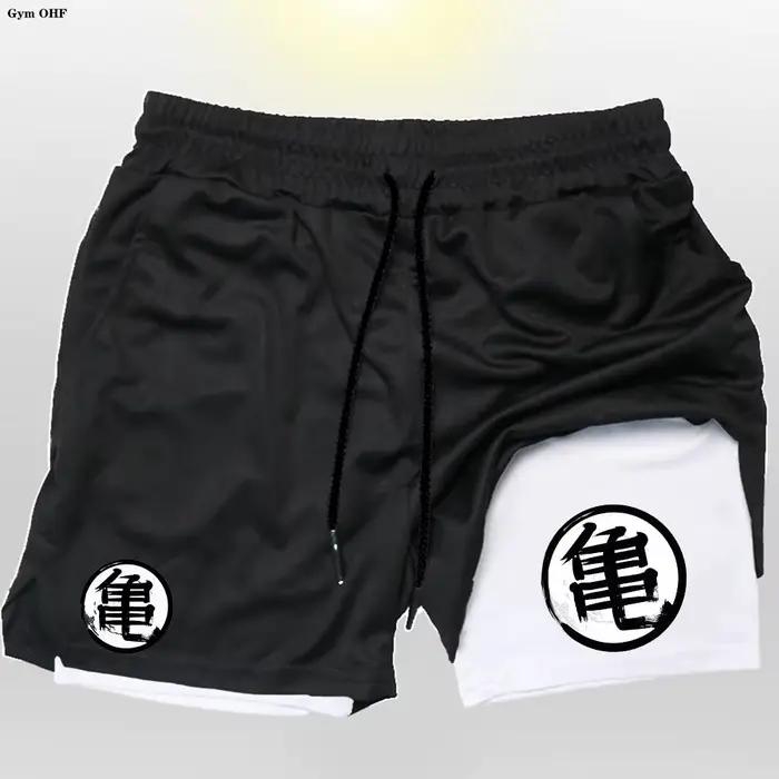 Pantalon survêtement homme 2 en 1 Gym course séchage rapide été Z Goku Anime