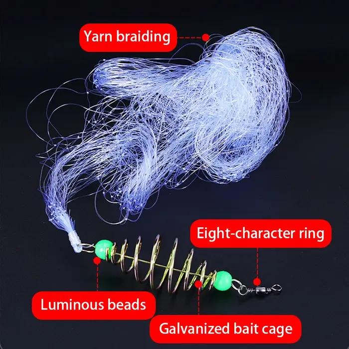 Filet de pêche en forme de 11 tailles, piège à perles lumineuses, filet pour poissons de mer, concep