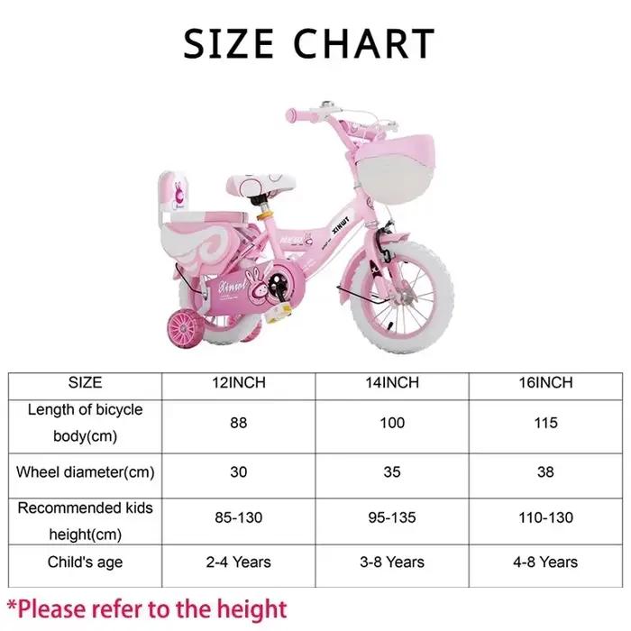 Vélo pour filles 12 14 16 pouces roues apprentissage freins doubles panier cadeau anniversaire enfant exploration sécurité autonome
