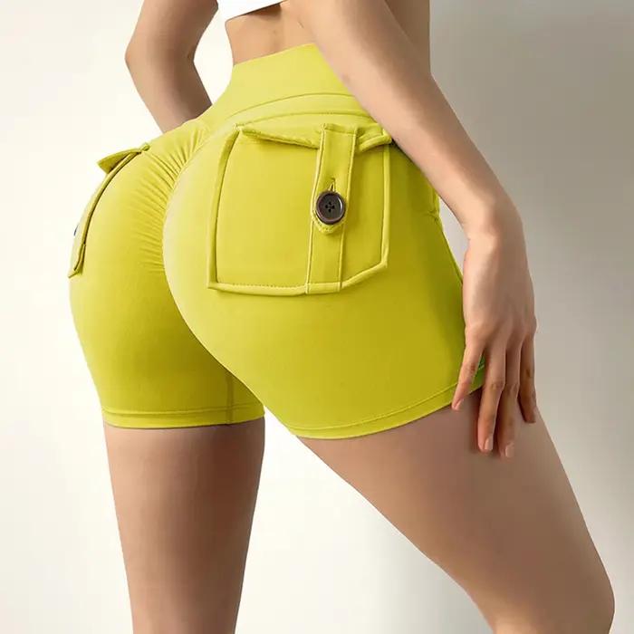 Shorts de fitness trois-quarts pour femmes, pêche, exercice, pantalon cargo, poche sèche à l'air, yo