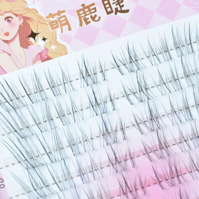 C Curl 8-12mm grappes de cils naturel vaporeux doux Transparent tige fée bande dessinée faux cils se