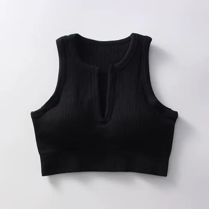 Gilet de sport sans manches été femme - Très élastique absorbant sueur coussinet amovible confortable
