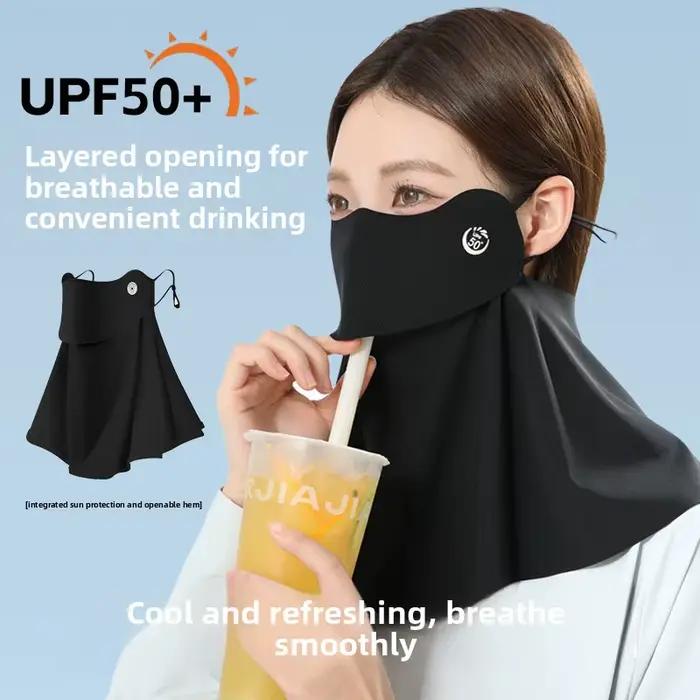 Masque en soie glacée respirant et pare-soleil pour le cou, protection UV, sans trace, idéal pour le
