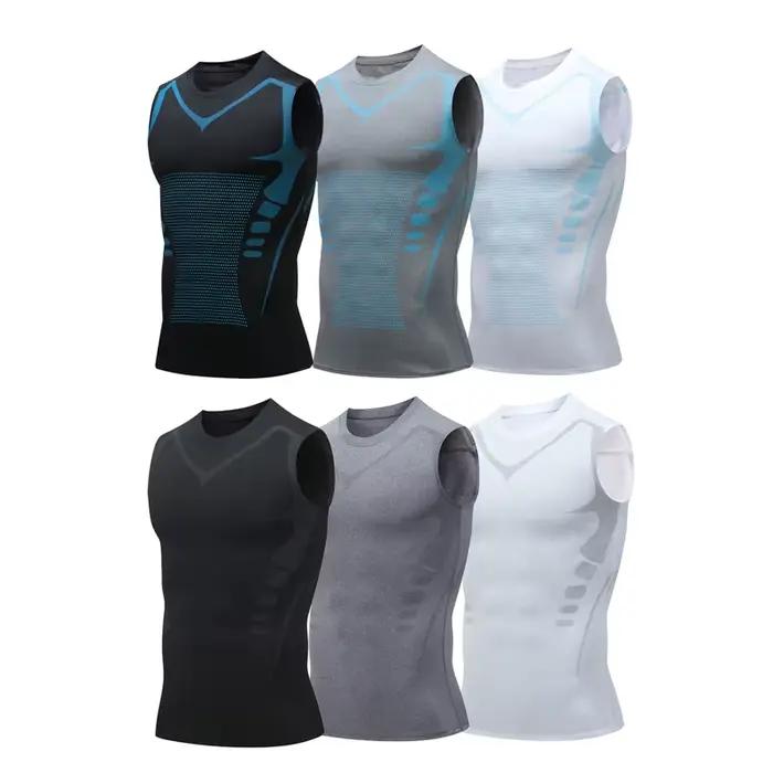 Débardeur de Compression pour hommes, chemise de gymnastique sans manches, vêtements de sport à séch