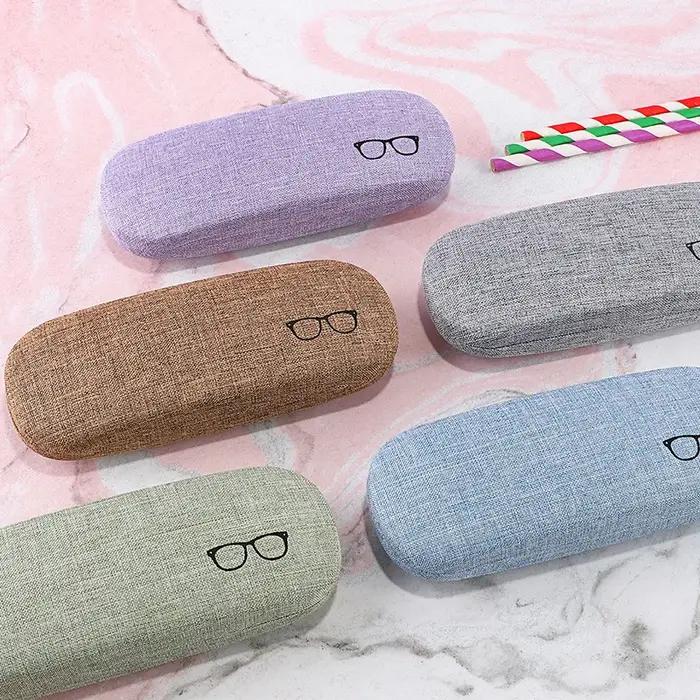Étui à lunettes de mode coque rigide tissus de lin étuis à lunettes couverture de protection pour ho
