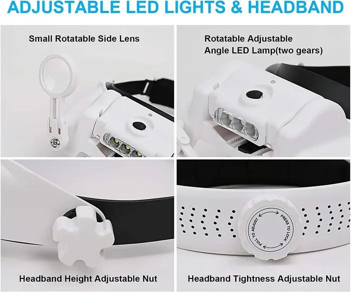 Loupe à bandeau Z30, réparation éclairée et Rechargeable, Loupes à souder, lentille Interchangeable,