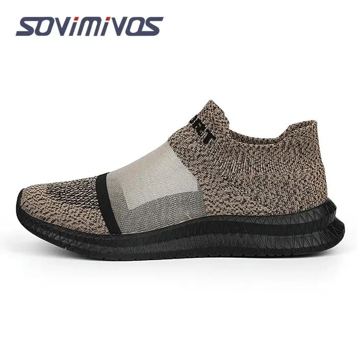 Chaussures de marche légères enfiler hommes femmes - Baskets tennis mousse mémoire confortables sport
