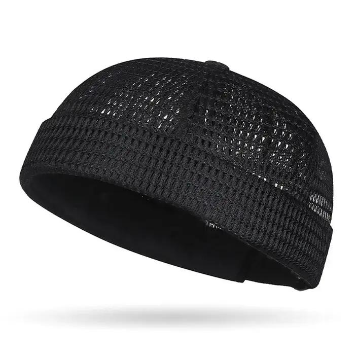 Nouveau maille respirant sans bords melon peau chapeau été Ultra-léger réglable Docker bonnets chape
