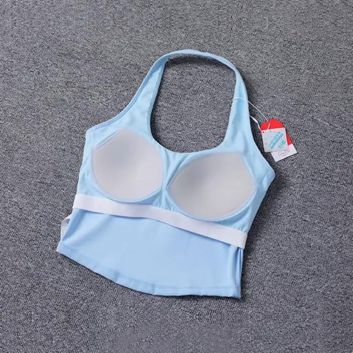 Soutien-gorge de sport dos nu pour yoga et fitness - Rembourré super doux couleur unie
