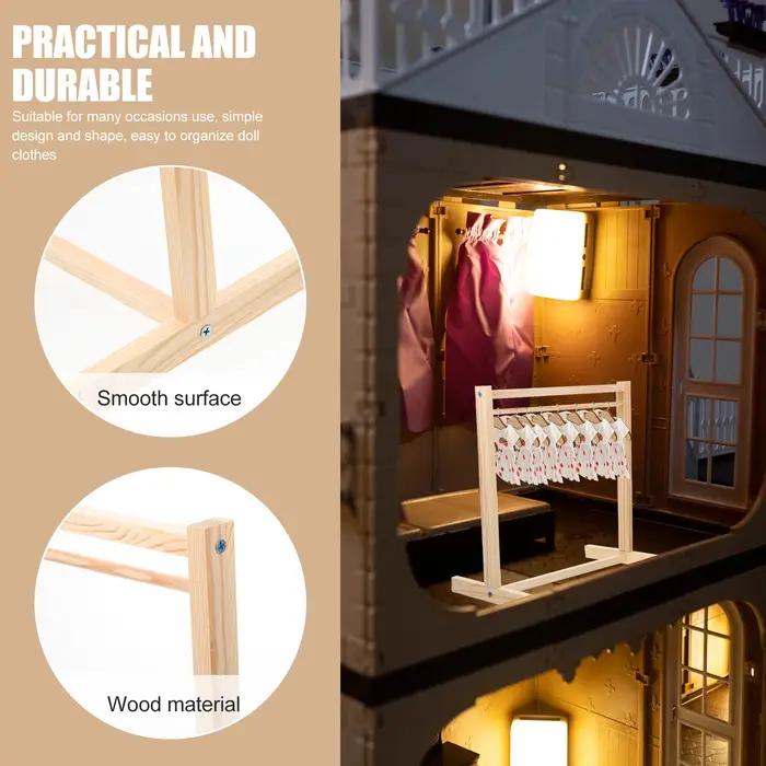 Etagère de rangement en bois pour jouets et vêtements de bébés et jeunes enfants porte-vêtements T1 chambre de bébé organisation efficace et attrayante