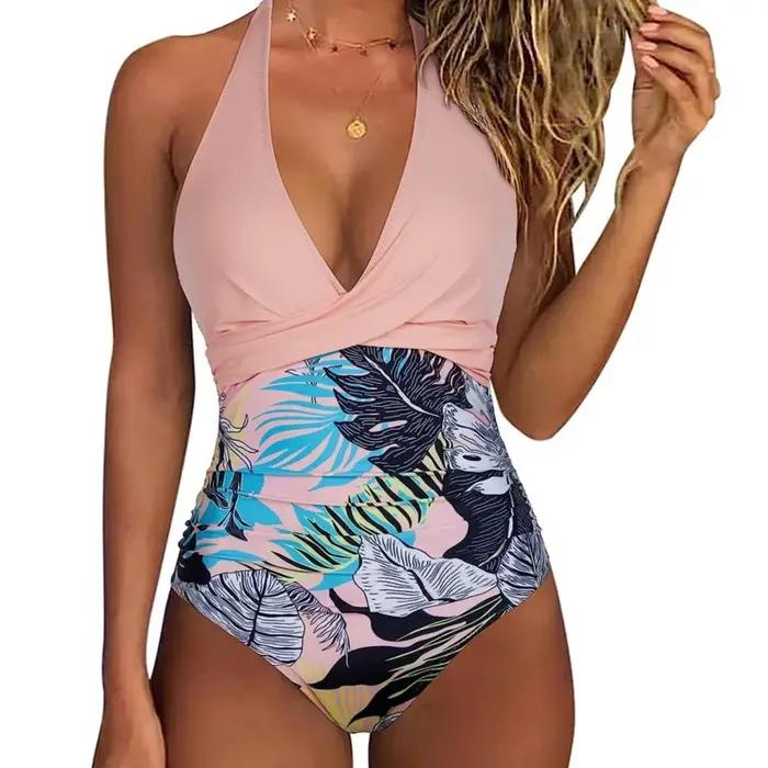 Été Sexy maillots de bain une pièce femmes fermé maillots de bain Push Up vêtements de natation body