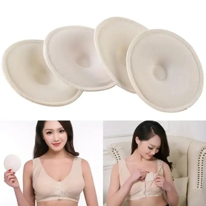 Coussinets d'allaitement en coton absorbant doux blanc, lavables et réutilisables, vente en gros, 4