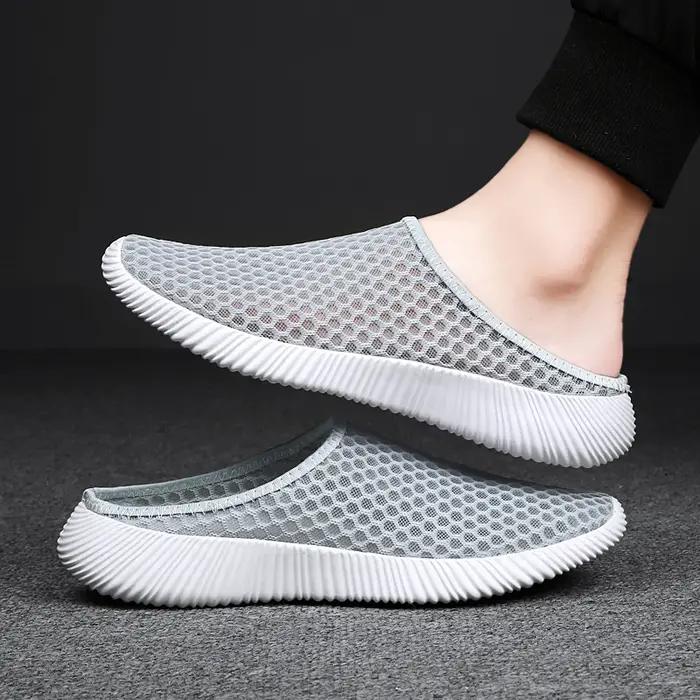Chaussures d'été pour femmes, demi-pantoufles, chaussures en maille unisexes pour femmes, mode intér
