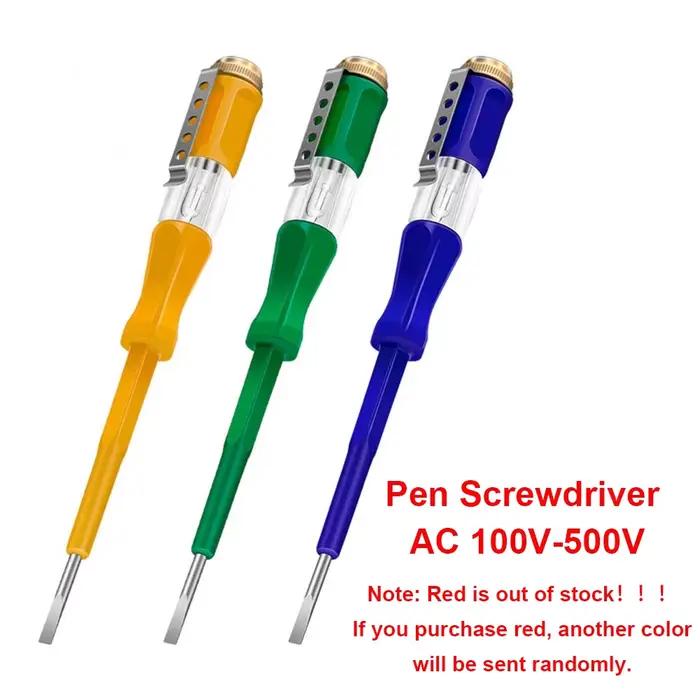 Stylo tournevis AC 100 V-500 V stylo de poche capteur détecteur de tension testeur tournevis pince T
